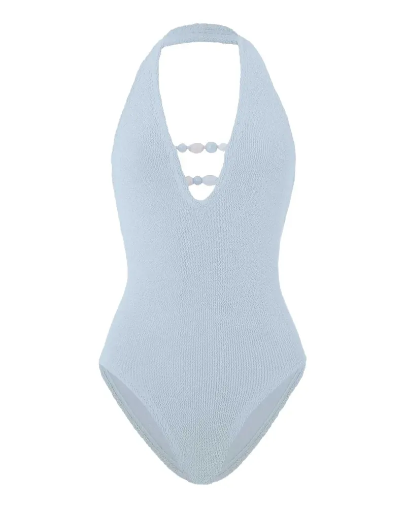 Hunza G Adriana Badeanzug mit Perlen - Blau Blau