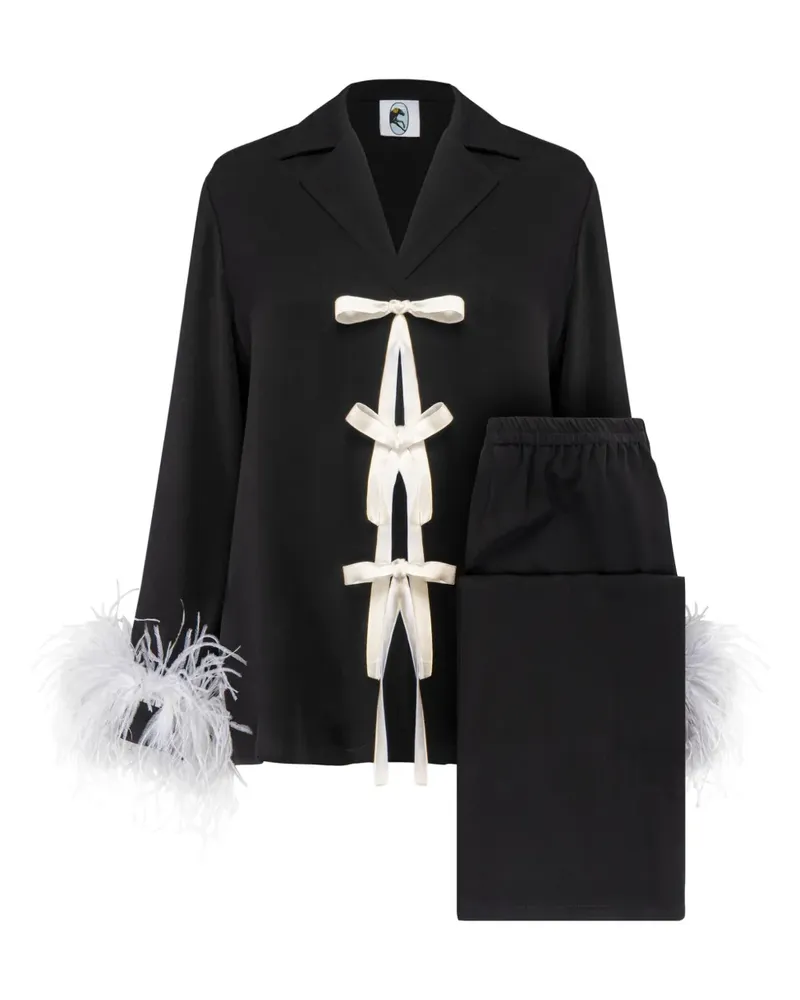 SLEEPER The Bow Pyjama - Schwarz Schwarz