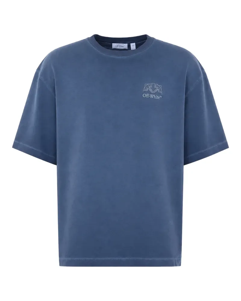 OFF-WHITE T-Shirt mit Logo-Print - Blau Blau