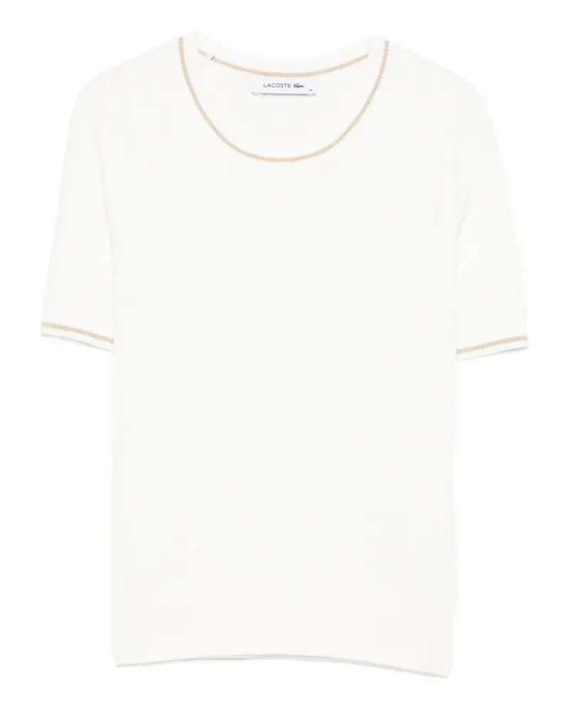 Lacoste cable-knit T-shirt - Weiß Weiß