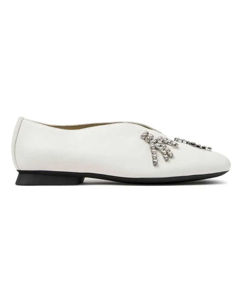 Camper Casi Myra Ballerinas mit Kristallen - Weiß Weiß