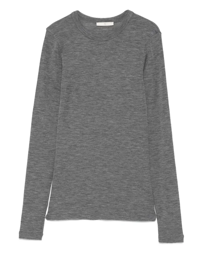 Róhe Langarmshirt aus Wolle - Grau Grau