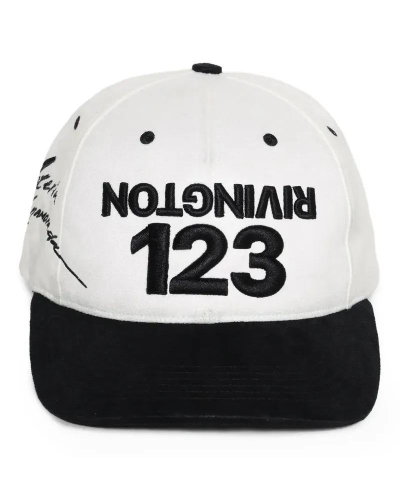 RRR123 Baseballkappe mit Logo-Stickerei - Weiß Weiß