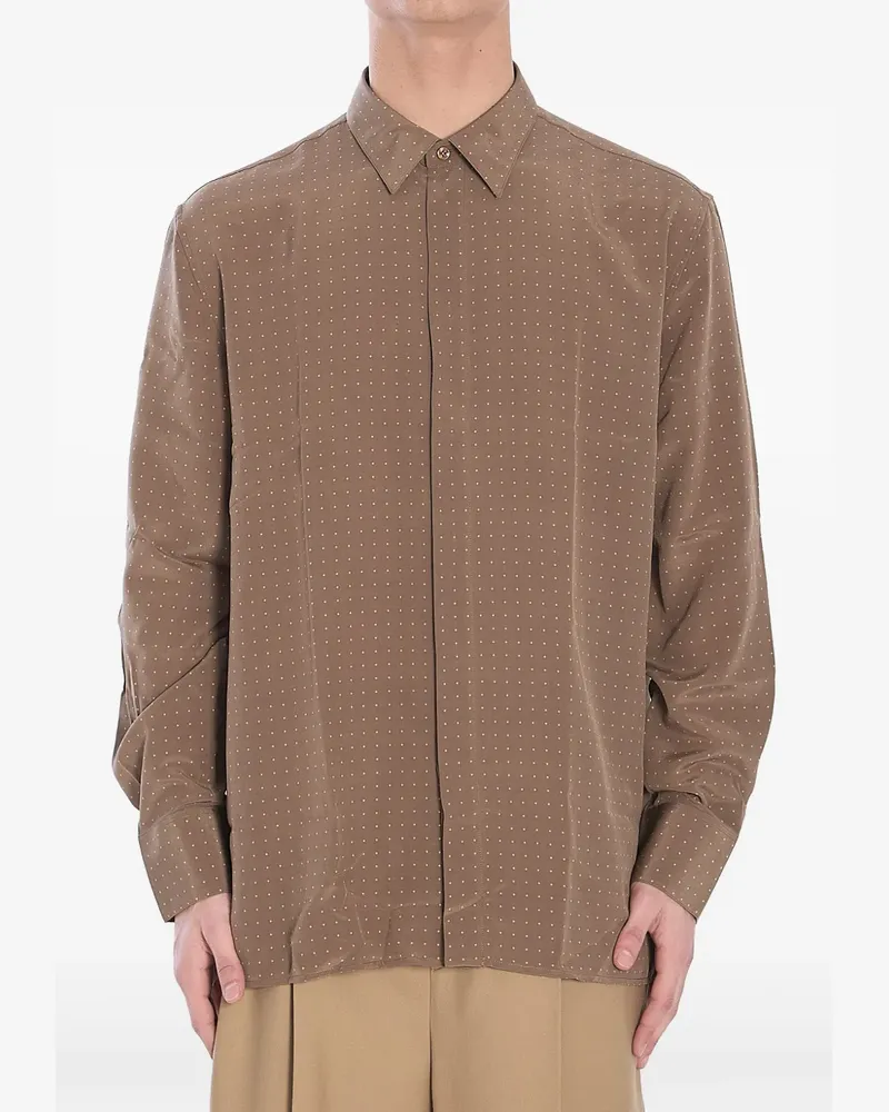Saint Laurent Hemd mit Polka Dots - Braun Braun