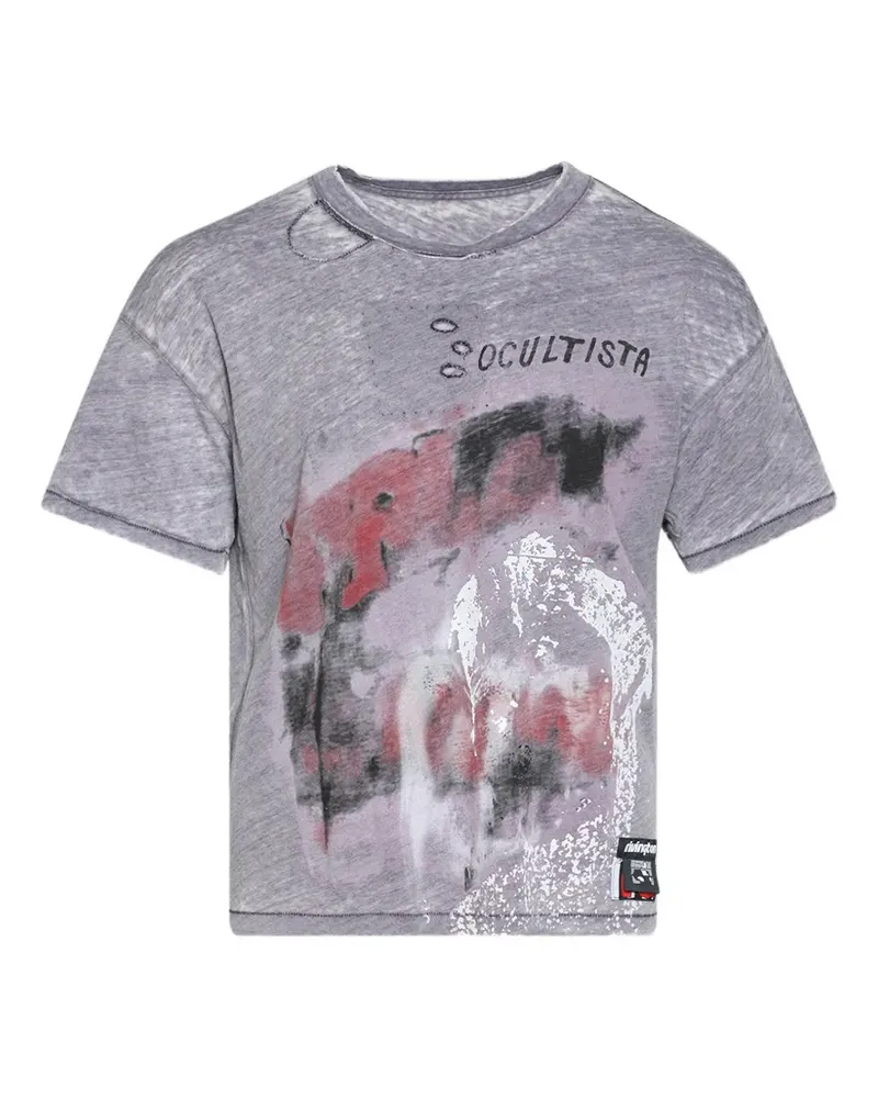 RRR123 T-Shirt in Distressed-Optik - Violett Violett