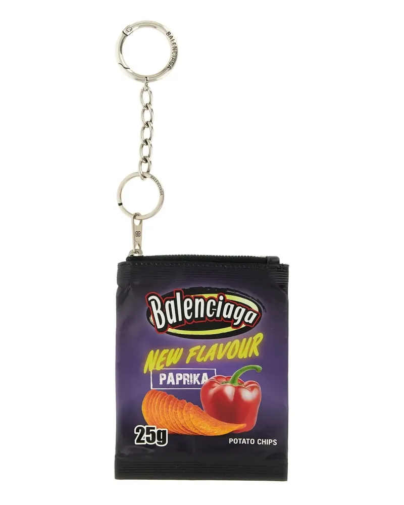 Balenciaga chips-print keyring - Violett Violett
