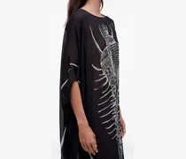 Kleid mit Muschel-Print - Schwarz