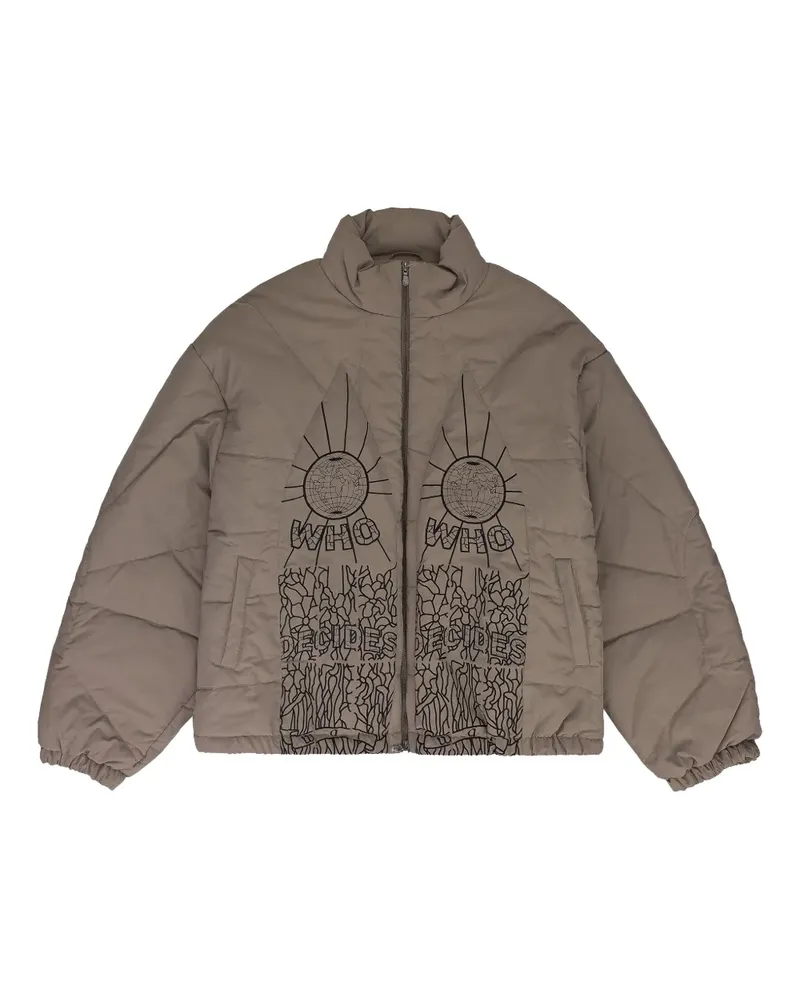 WHO DECIDES WAR Steppjacke mit Stickerei - Braun Braun