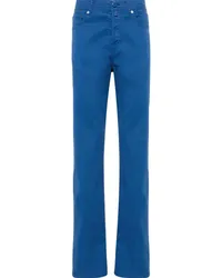 Kiton Gerade Hose mit Bügelfalten Blau