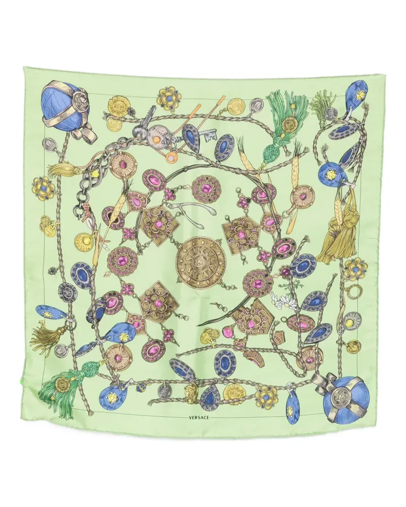 Versace Broken Jewels silk scarf - Grün Grün