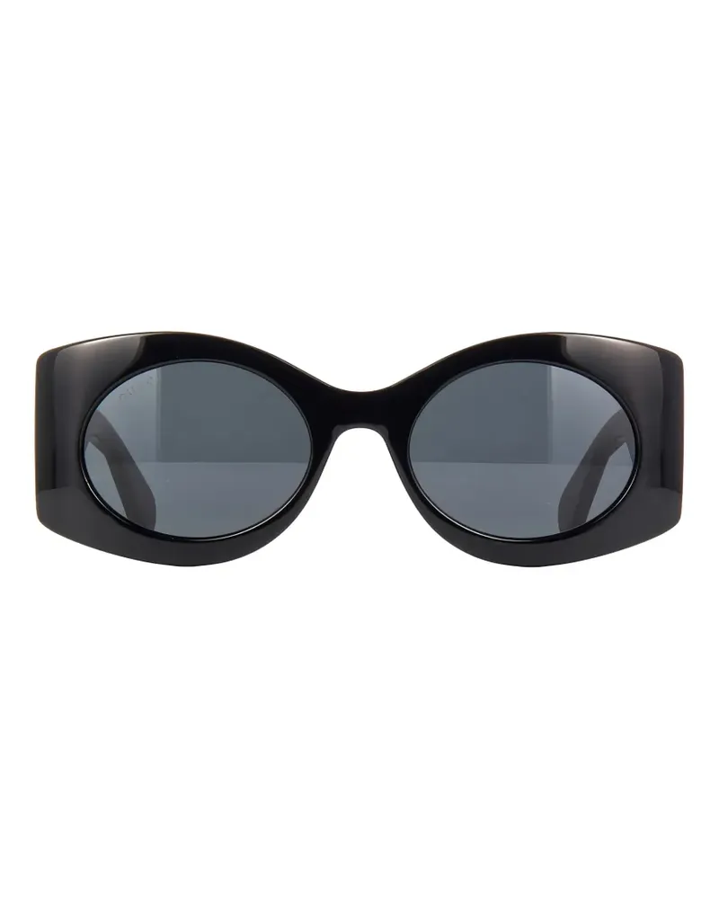 Gucci GG Sonnenbrille mit ovalem Gestell - Schwarz Schwarz