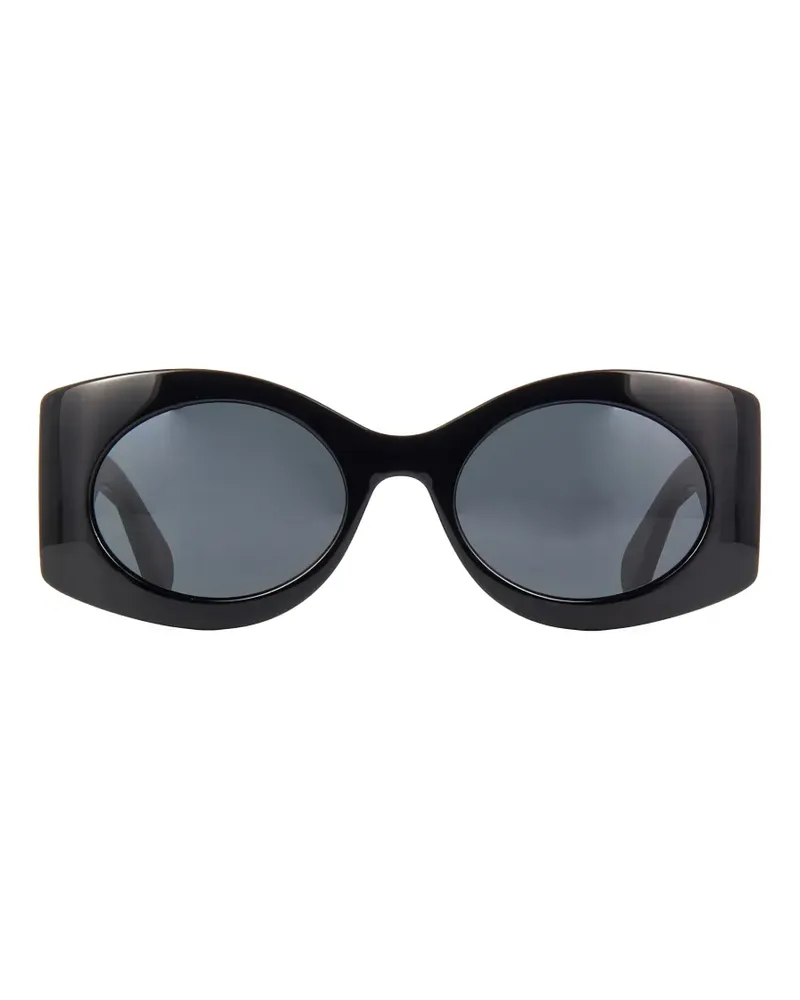 Gucci GG Sonnenbrille mit ovalem Gestell - Schwarz Schwarz