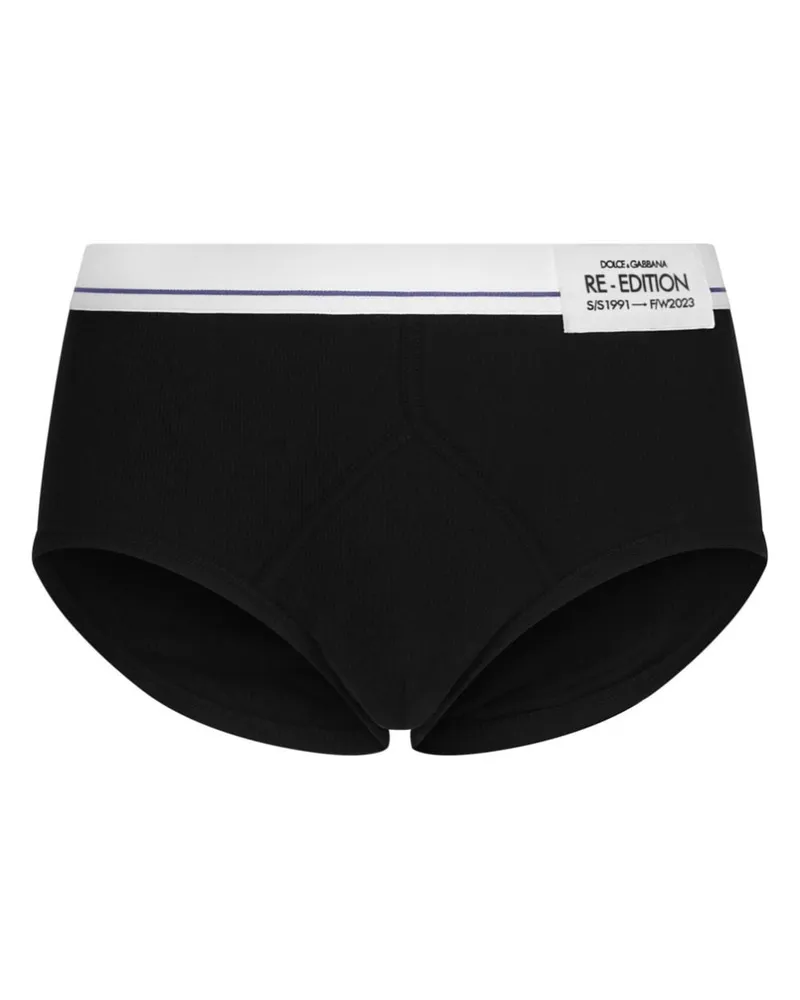 Dolce & Gabbana Gerippter Brando Slip - Schwarz Schwarz