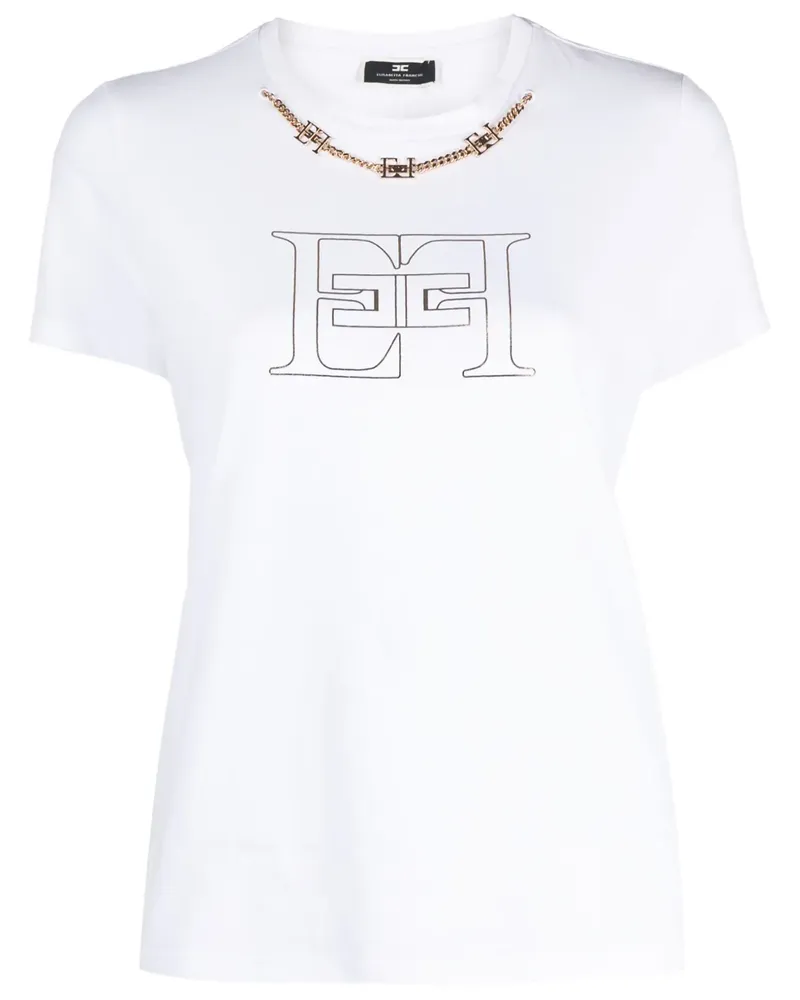 Elisabetta Franchi Hemd mit Logo-Print - Weiß Weiß