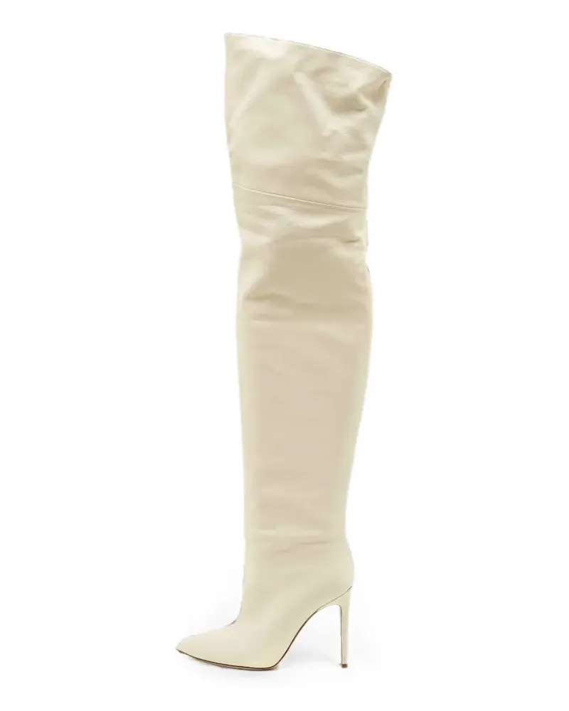 Paris Texas leather over-the-knee boots - Nude Nude