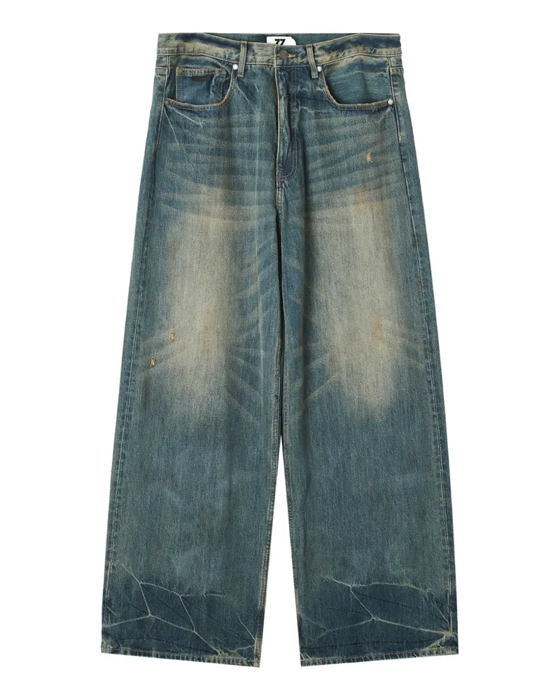 Izzue Ausgeblichene Jeans mit Tragefalten - Blau Blau
