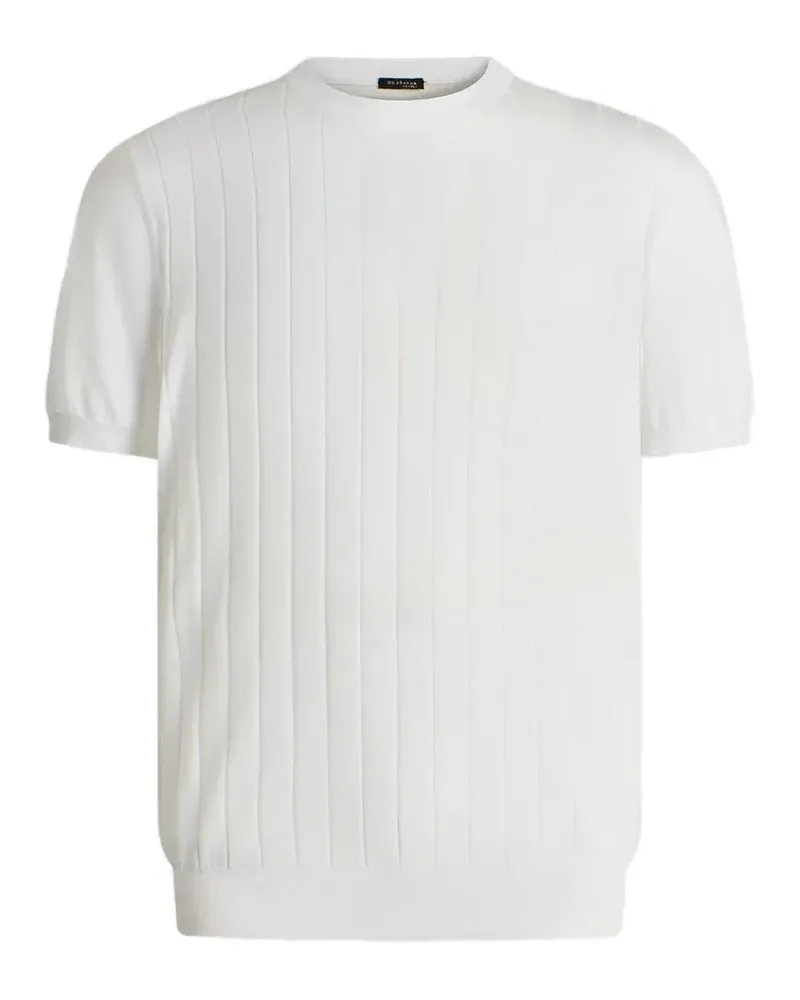 Kiton T-Shirt mit Reliefmuster - Weiß Weiß
