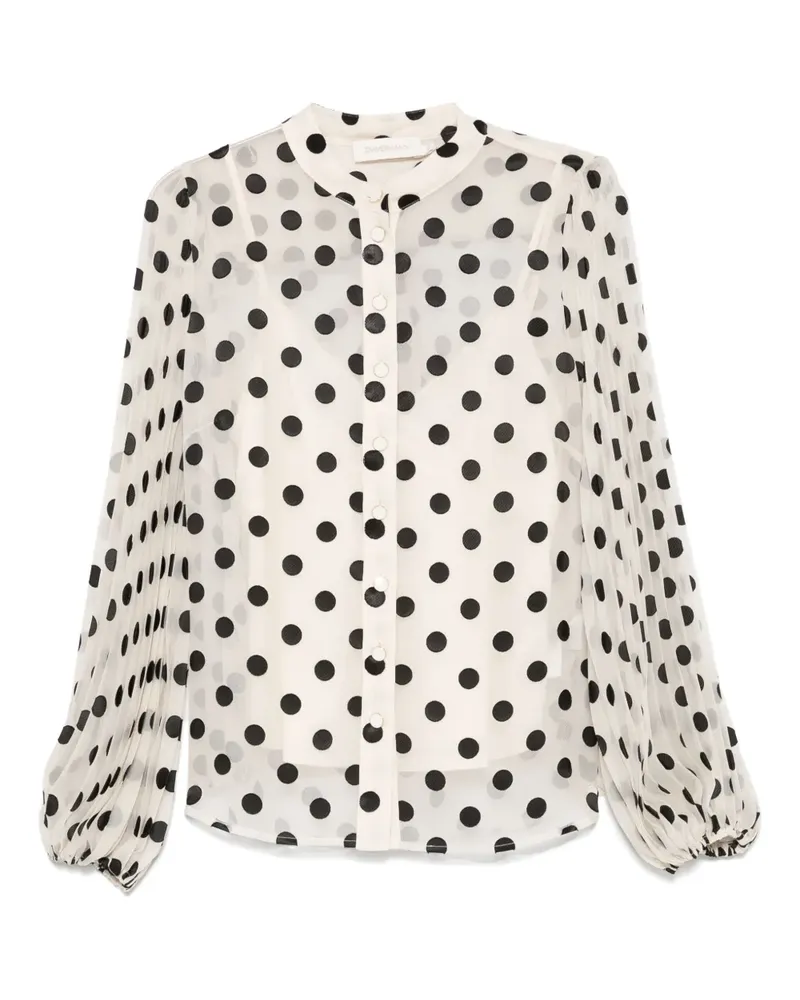 Zimmermann Bluse mit Schleifenkragen - Nude Nude