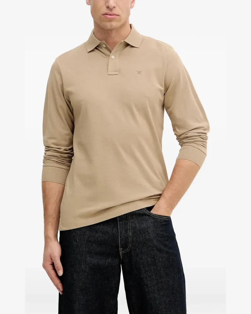 Hackett long-sleeve polo shirt - Nude Nude