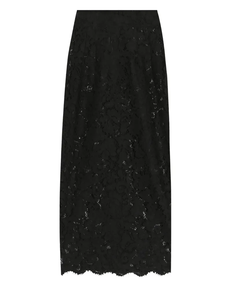 Dolce & Gabbana Midirock mit Spitzenbesatz - Schwarz Schwarz