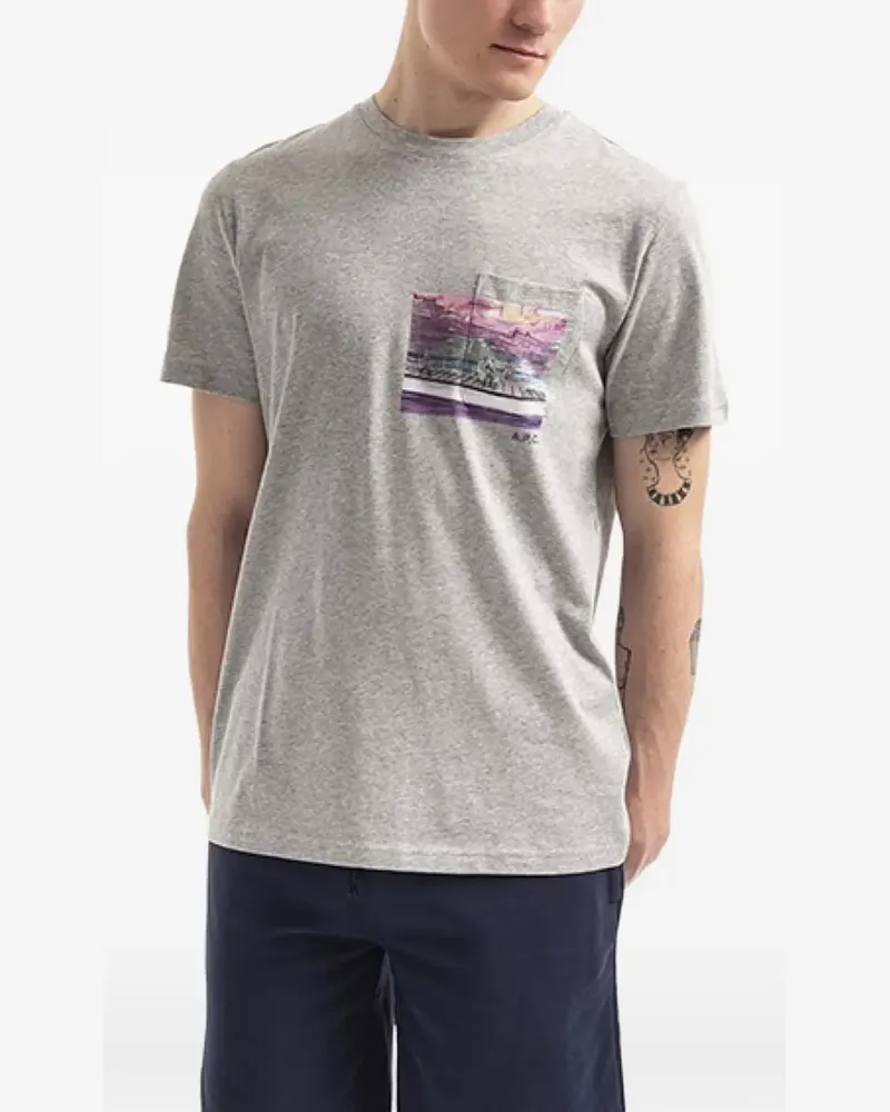 A.P.C. T-Shirt mit rundem Ausschnitt - Grau Grau