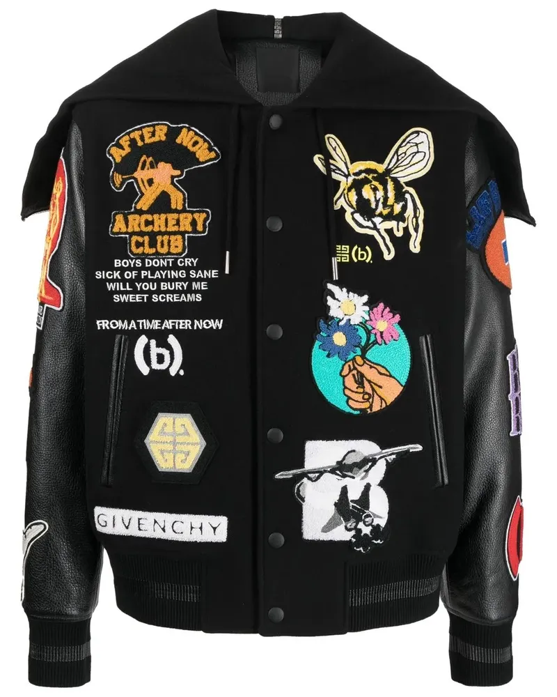 Givenchy Collegejacke im Patchwork-Look - Schwarz Schwarz