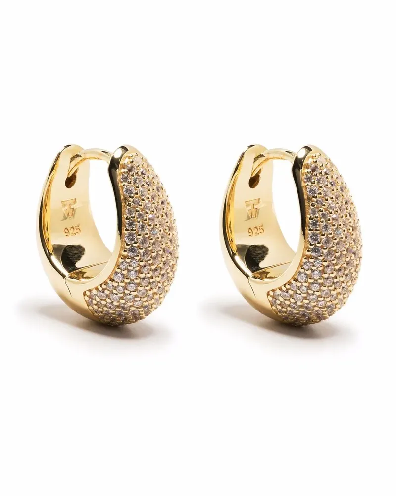 Tom Wood 9kt Gelbgoldcreolen mit Diamanten Gold