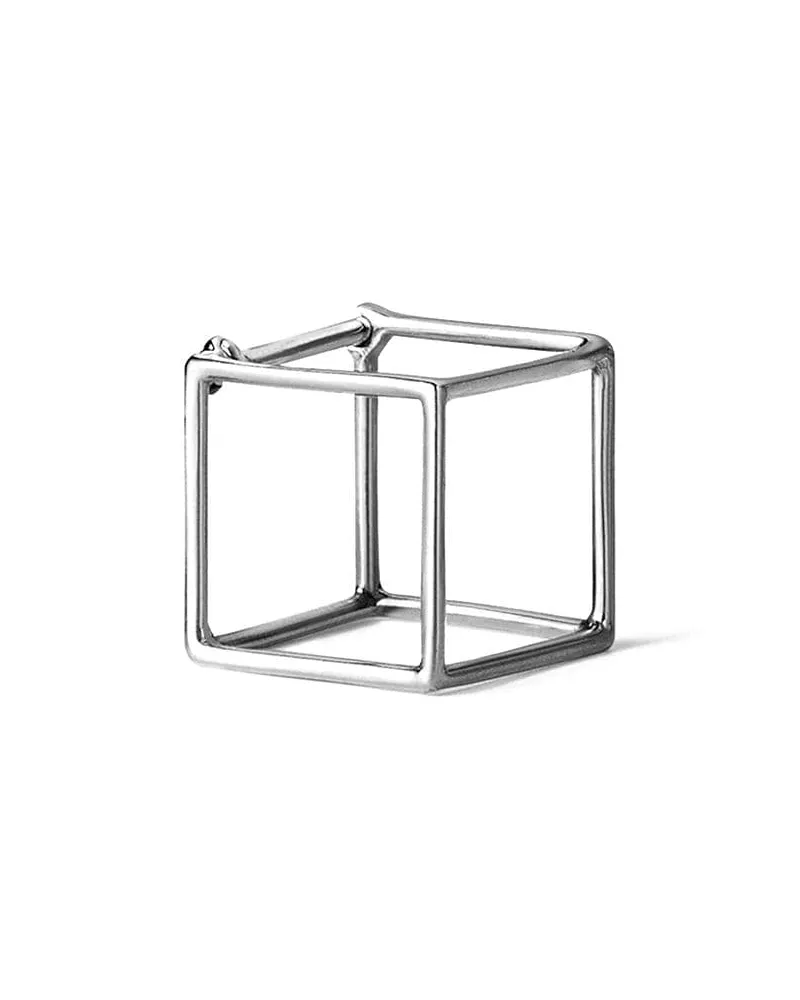 SHIHARA Viereckiger '10' Ohrring - Metallic Metallic