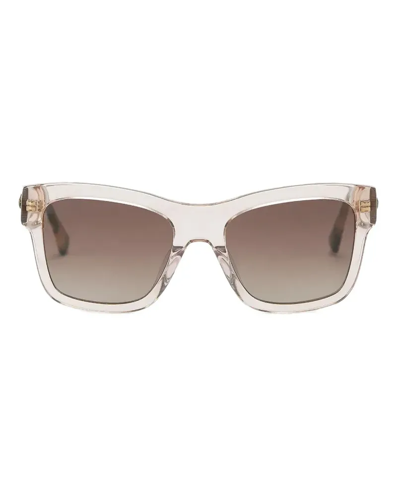 Kurt Geiger tortoiseshell-effect rectangle-frame sunglasses - Nude Nude