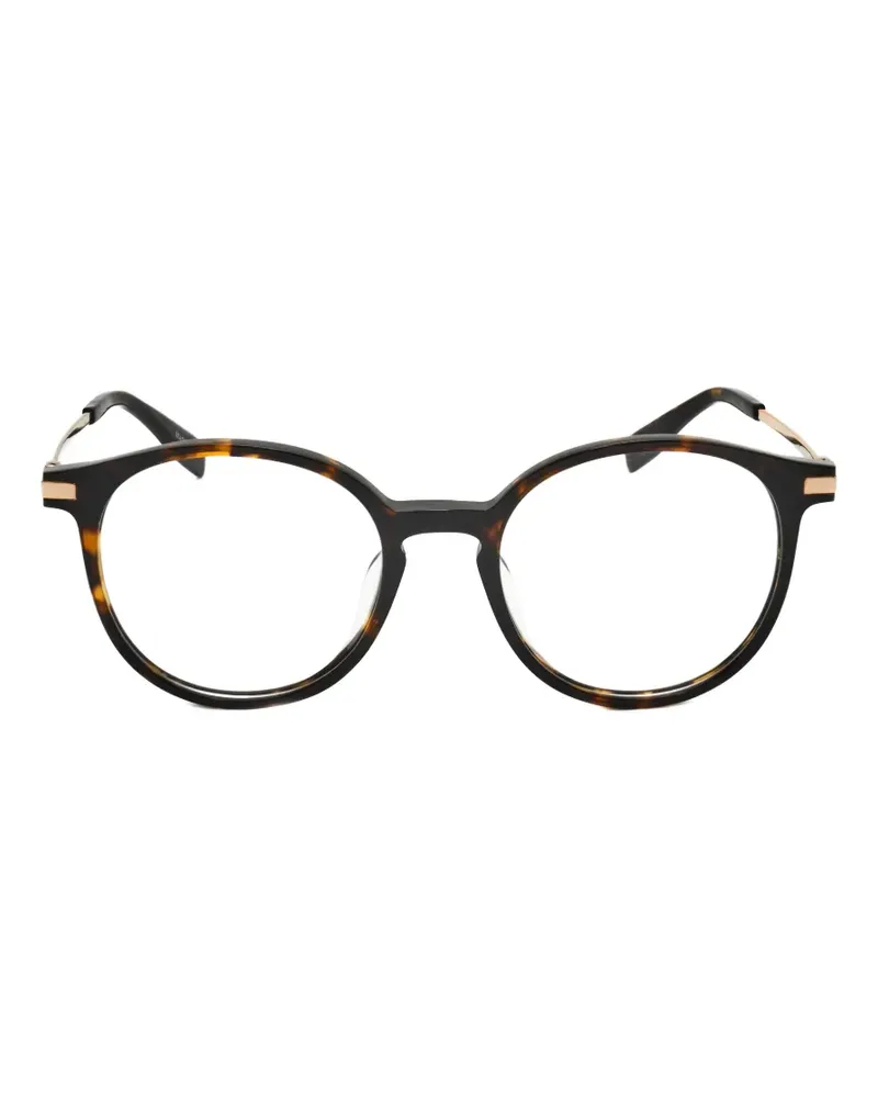 Trussardi tortoiseshell-effect round-frame glasses - Braun Braun
