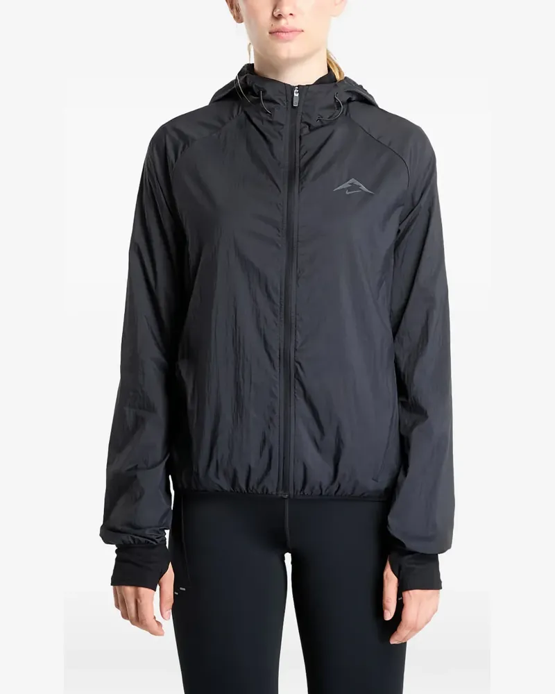 Nike Trail Kapuzenjacke - Schwarz Schwarz