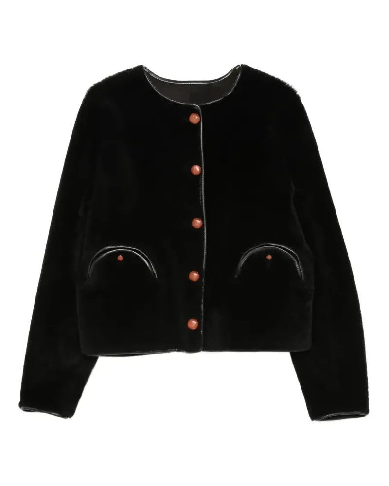 Blazé Milano Shearling-Mantel mit Knöpfen - Schwarz Schwarz
