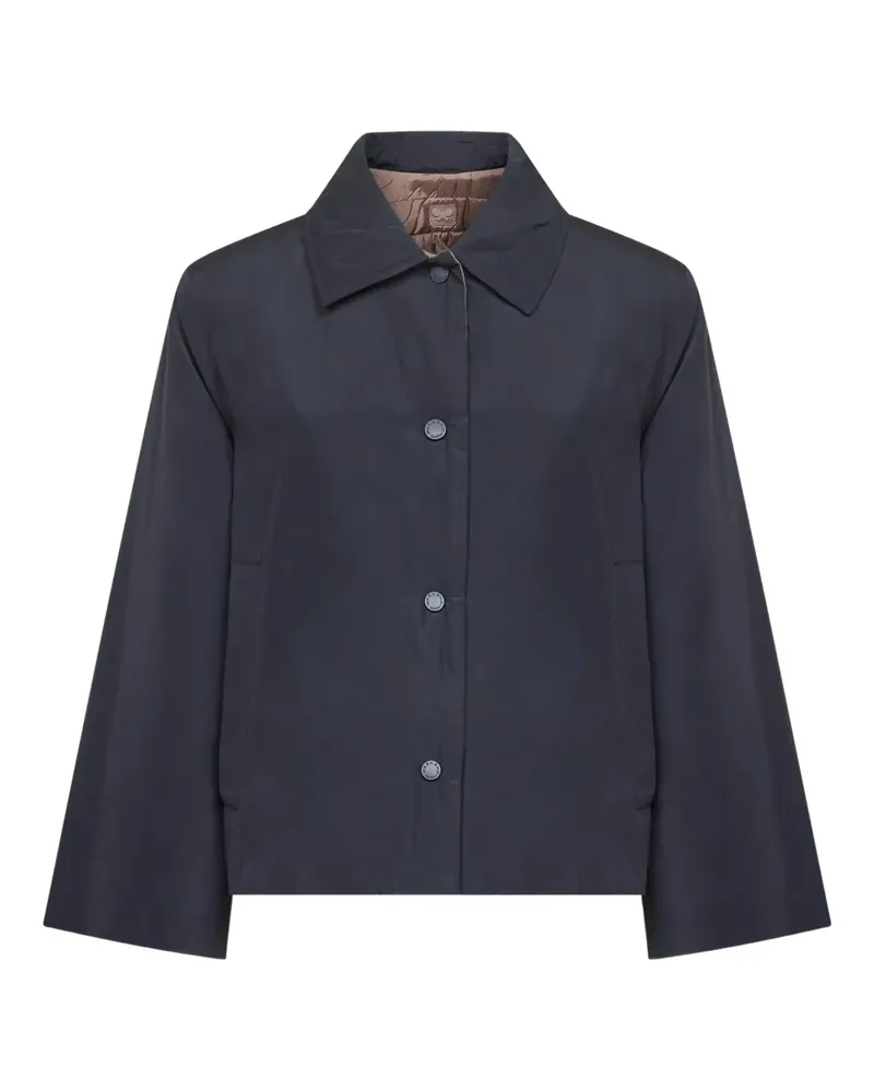 Max Mara logo-patch quilted coat - Blau Blau