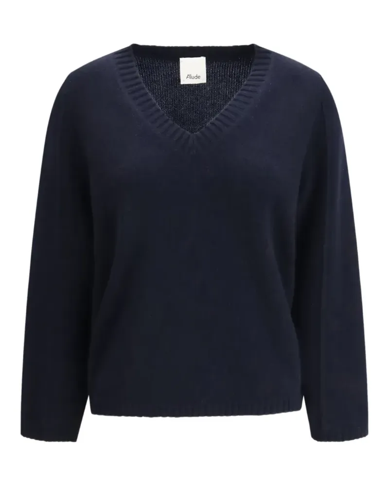 ALLUDE V-neck long-sleeve knitwear - Blau Blau