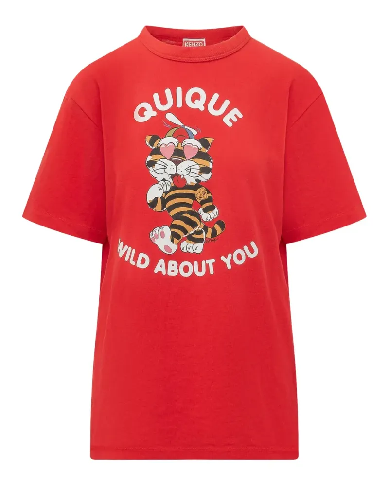 Kenzo T-Shirt mit Cartoon-Print - Rot Rot