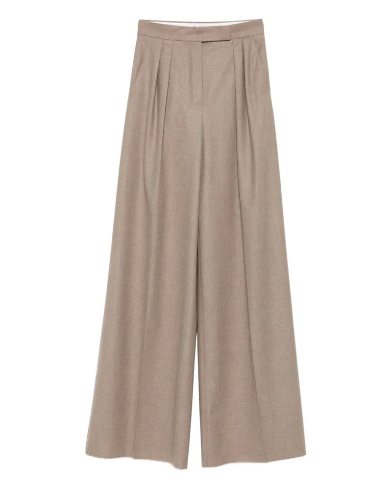 Max Mara Hose aus Kaschmir mit Falten - Nude Nude