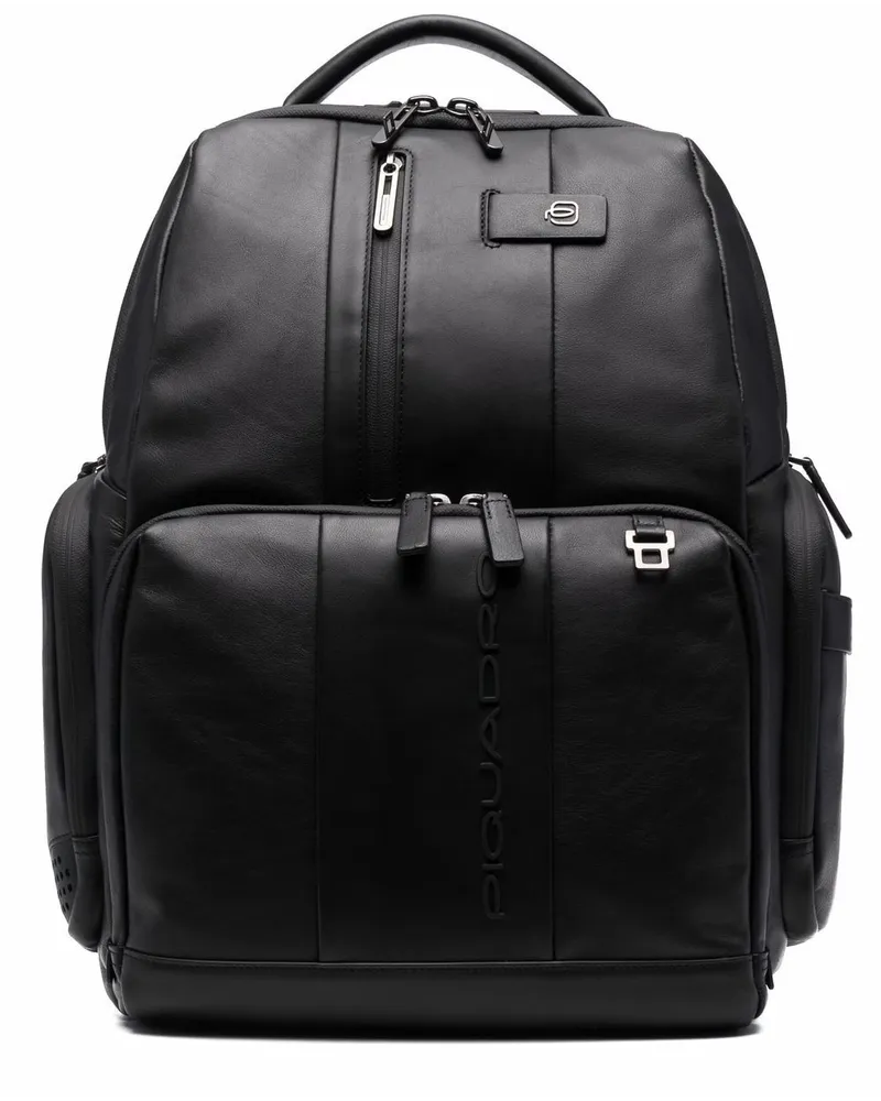 Piquadro Rucksack mit Logo-Prägung - Schwarz Schwarz