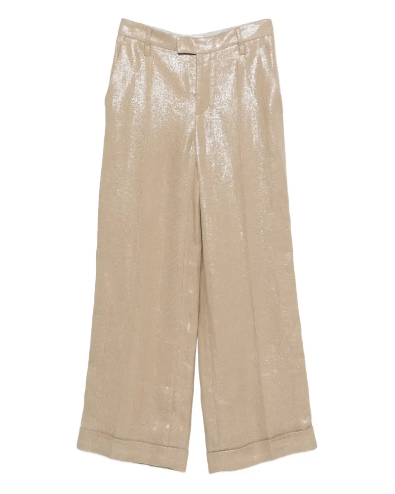 Brunello Cucinelli lurex trousers - Nude Nude