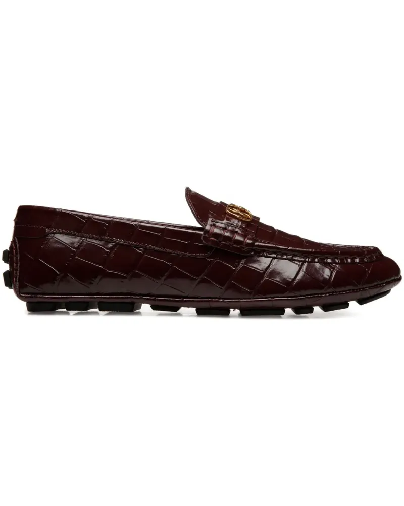 Bally Kerbs Loafer mit Kroko-Effekt - Rot Rot