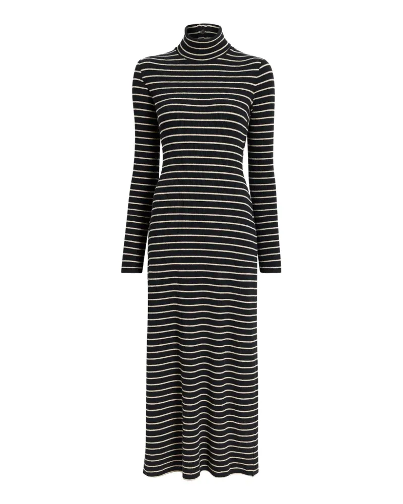 Proenza Schouler Gestreiftes Frances Midikleid mit Rollkragen - Weiß Weiß
