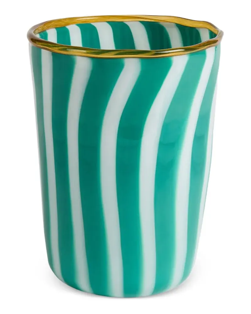 Lisa Corti Gestreifte Circus Vase - Grün Grün