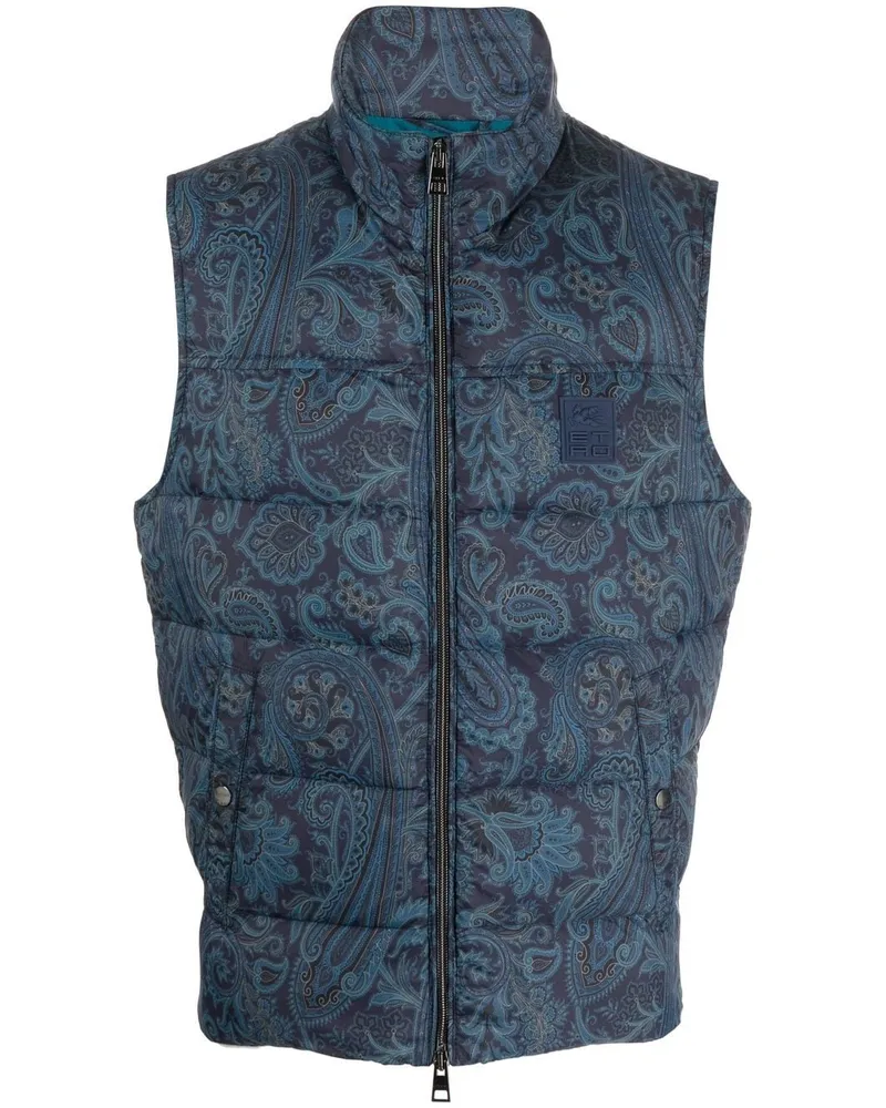 Etro Weste mit Paisleymuster Blau