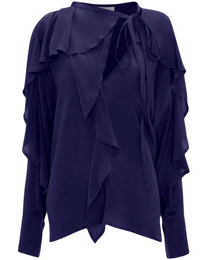 Victoria Beckham Bluse mit Schleifendetail - Blau Blau