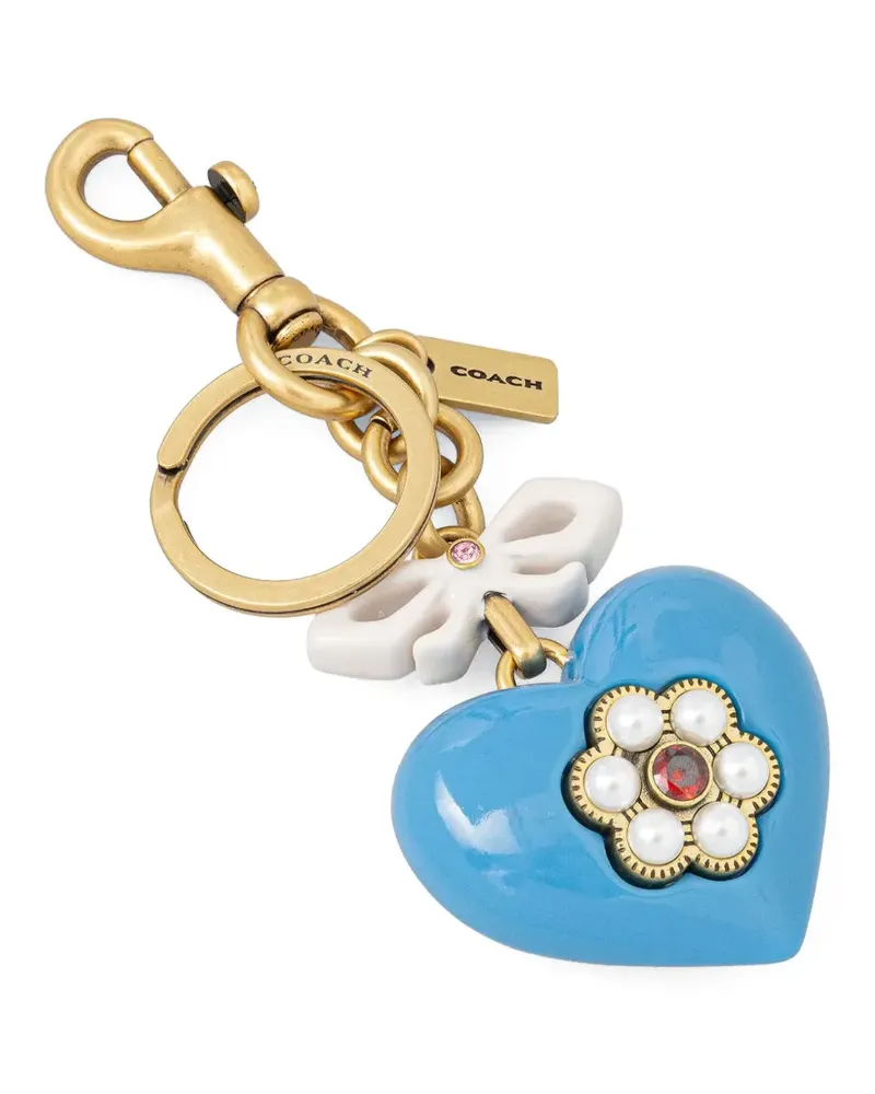 Coach Schlüsselanhänger mit Herz - Blau Blau