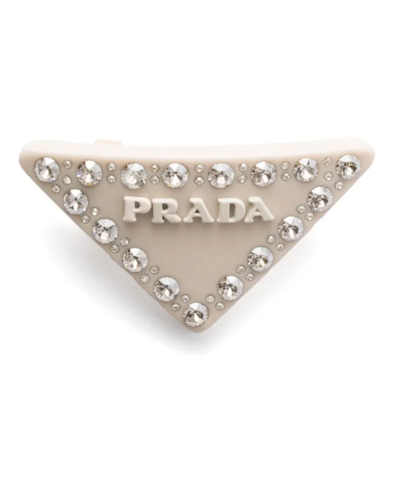Prada Haarspange mit Logo - Nude Nude