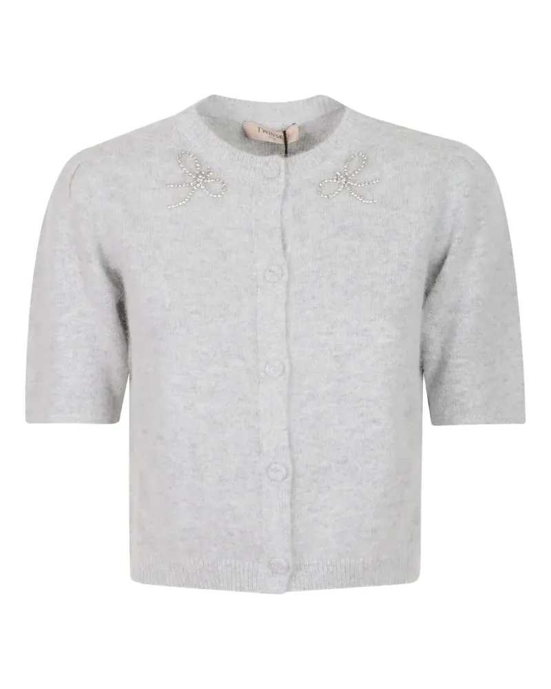 Twin-Set Kurzärmeliger Cardigan - Grau Grau