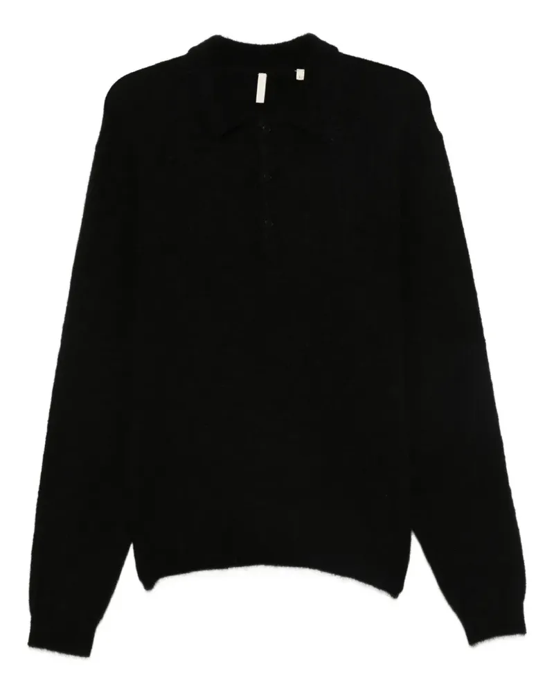 Sunflower Pullover mit Poloshirtkragen - Schwarz Schwarz