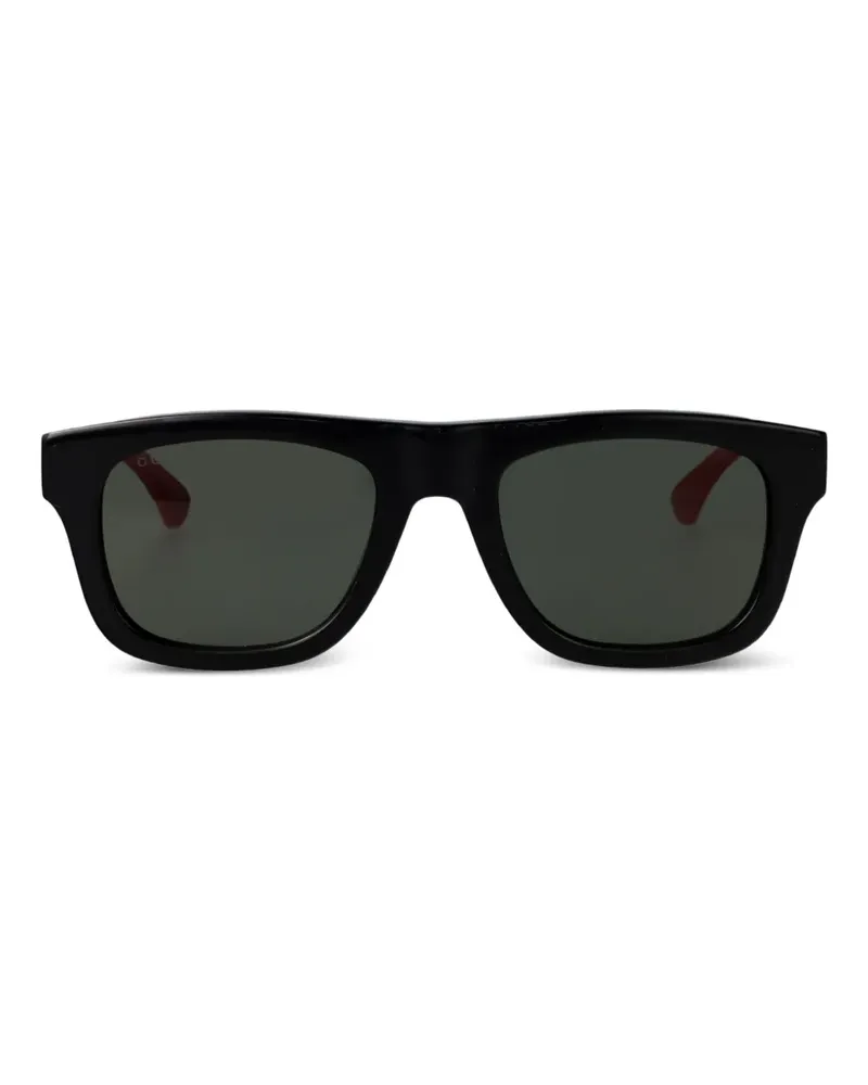 Gucci Sonnenbrille mit eckigem Gestell - Schwarz Schwarz
