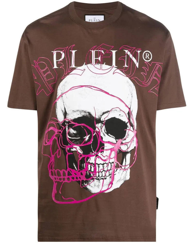 Philipp Plein T-Shirt mit Rundhalsausschnitt - Braun Braun