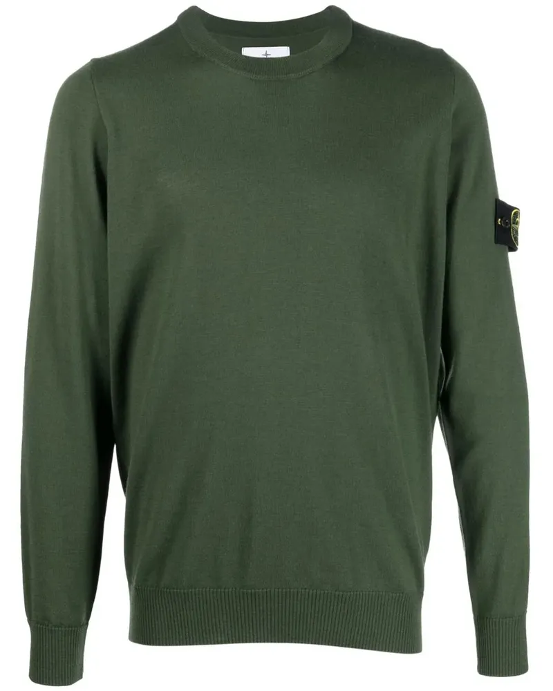 Stone Island Pullover mit Kompass-Patch - Grün Grün